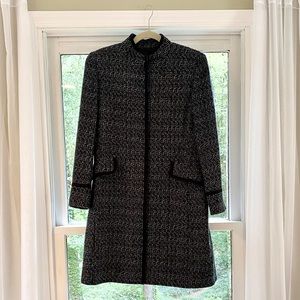 Gorgeous Tahari Jacket / Coat Black Blue Tweed
